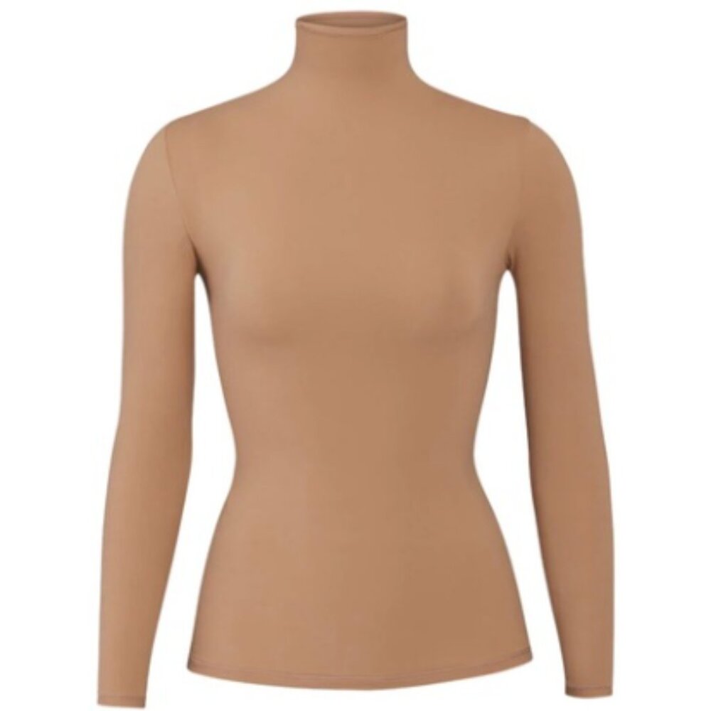 SKIMS Fits Everybody Turtleneck Top Womens 2X Sienna Tan Long Sleeve Stretch NWT